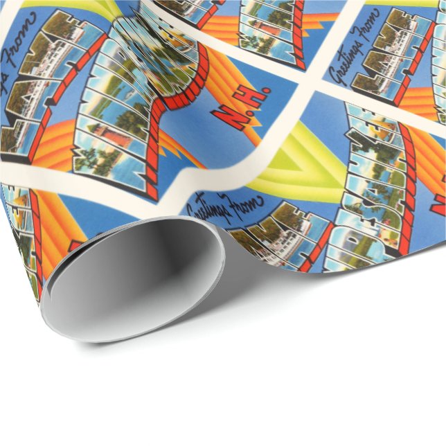 Lake Winnipesaukee #2 New Hampshire NH Old Travel Wrapping Paper (Roll Corner)
