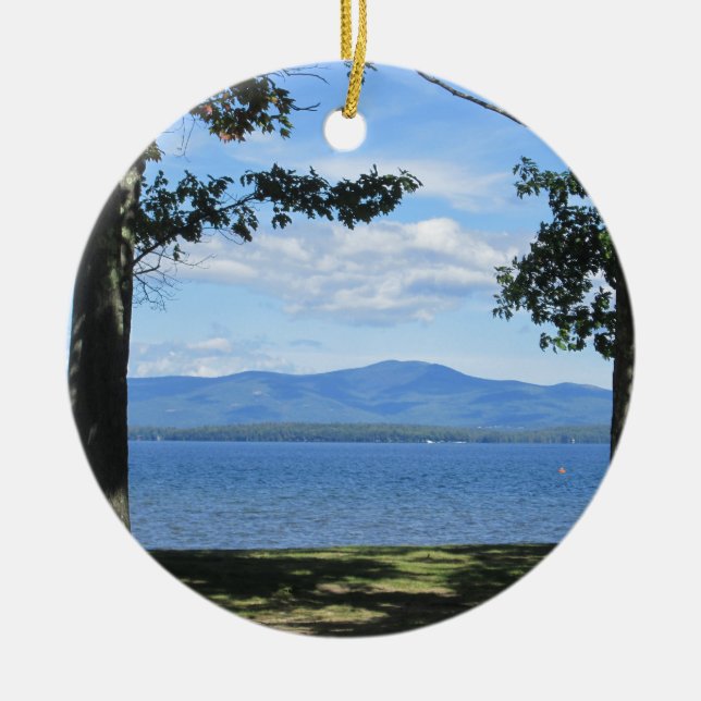 Lake Winnipesaukee Ceramic Tree Decoration (Front)