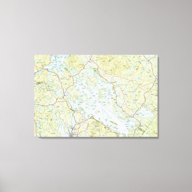 Lake Winnipesaukee Map (1986) Canvas Print (Front)
