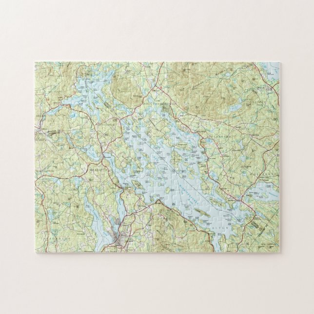 Lake Winnipesaukee Map (1986) Jigsaw Puzzle (Horizontal)