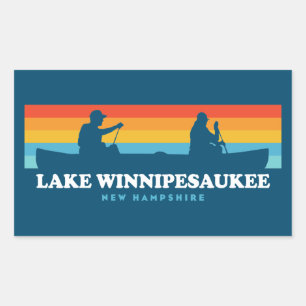 Lake Winnipesaukee New Hampshire Canoe Rectangular Sticker