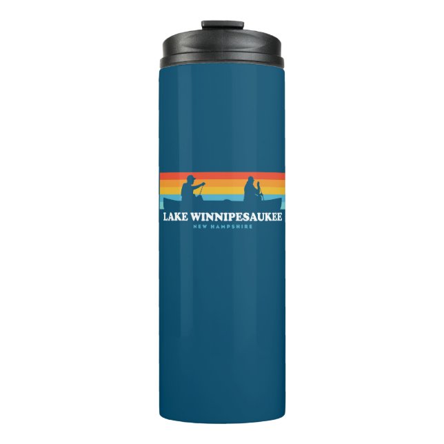 Lake Winnipesaukee New Hampshire Canoe Thermal Tumbler (Front)
