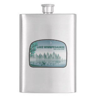Lake Winnipesaukee New Hampshire Deer Hip Flask
