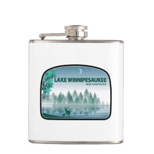 Lake Winnipesaukee New Hampshire Deer Hip Flask