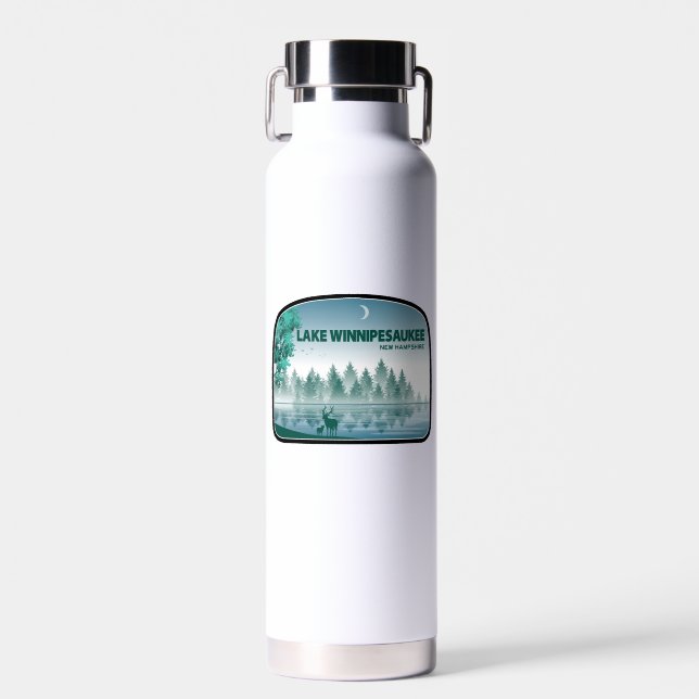 Lake Winnipesaukee New Hampshire Deer Water Bottle (Front)