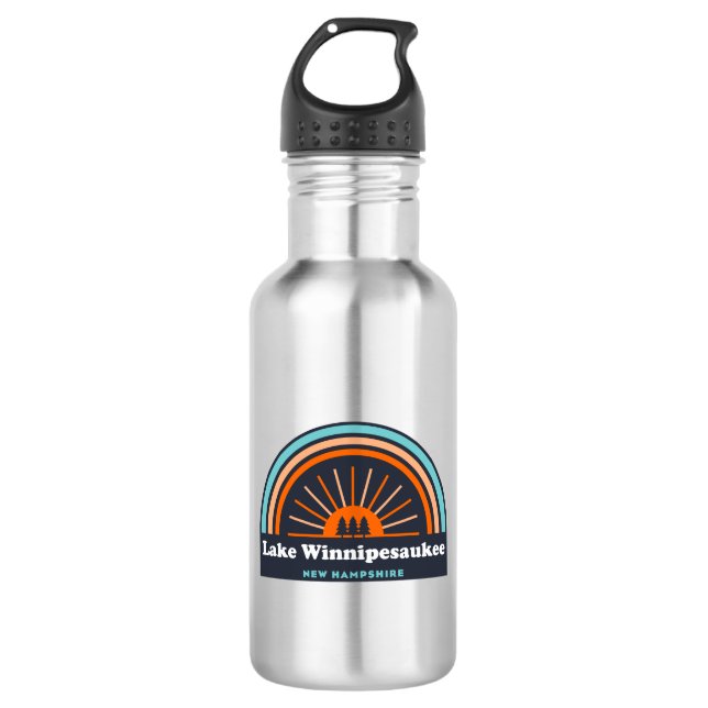 Lake Winnipesaukee New Hampshire Rainbow 532 Ml Water Bottle (Front)