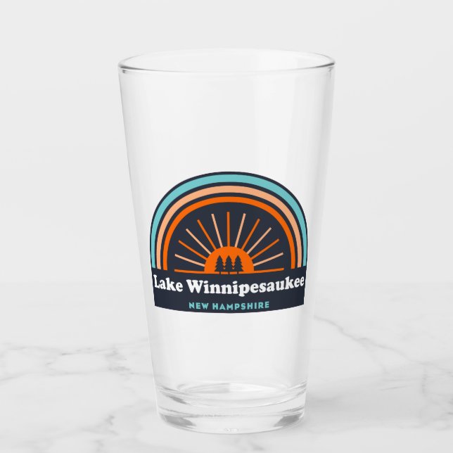 Lake Winnipesaukee New Hampshire Rainbow Glass (Front)