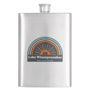Lake Winnipesaukee New Hampshire Rainbow Hip Flask