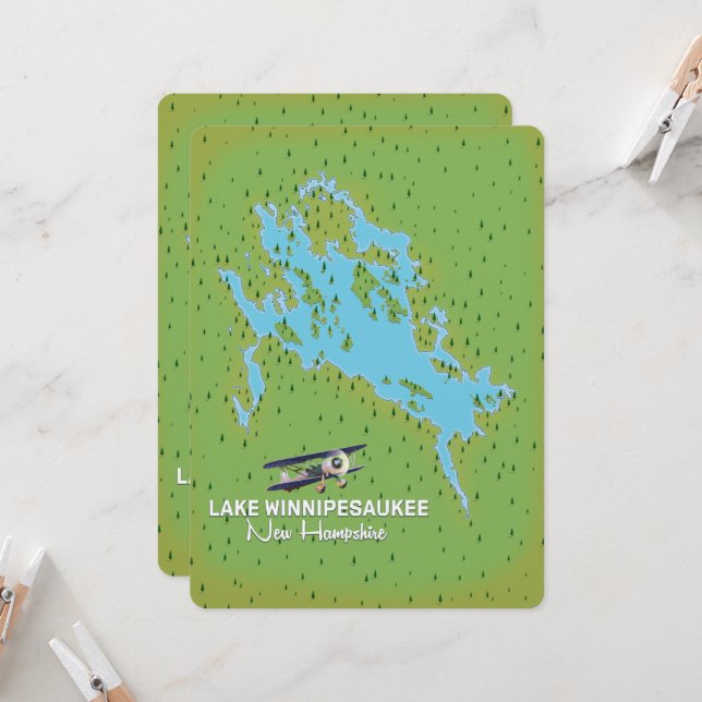 Lake Winnipesaukee New Hampshire travel poster (Front/Back In Situ)