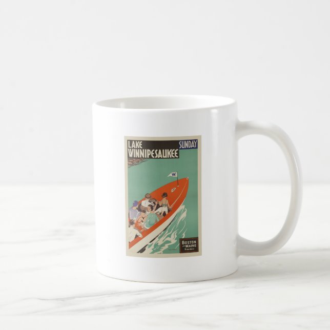 Lake Winnipesaukee NH Railroad Vintage Travel Coffee Mug (Right)