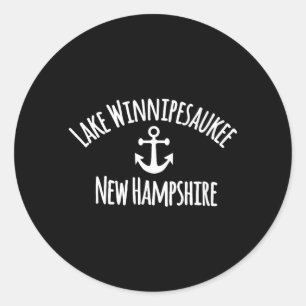 Lake Winnipesaukee Sailing Boating Nautical Classic Round Sticker
