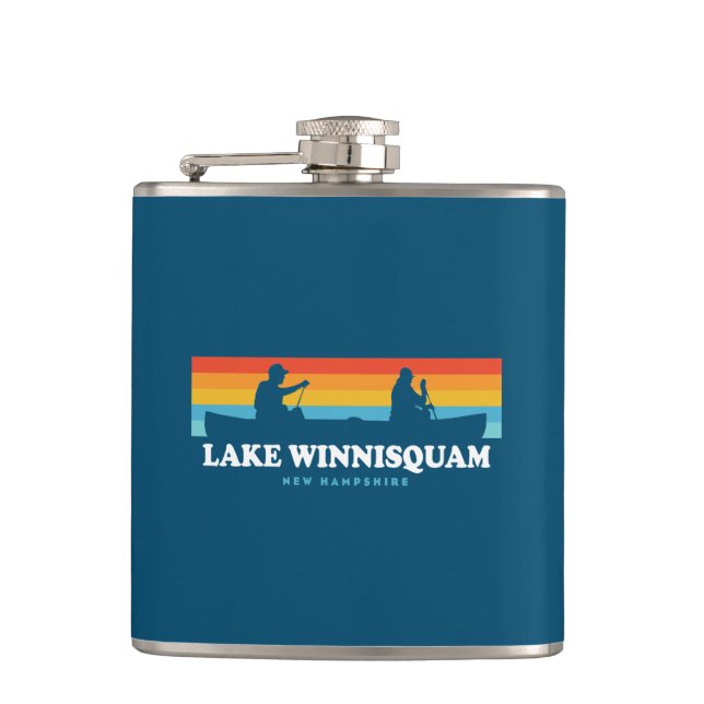 Lake Winnisquam New Hampshire Canoe Hip Flask (Front)