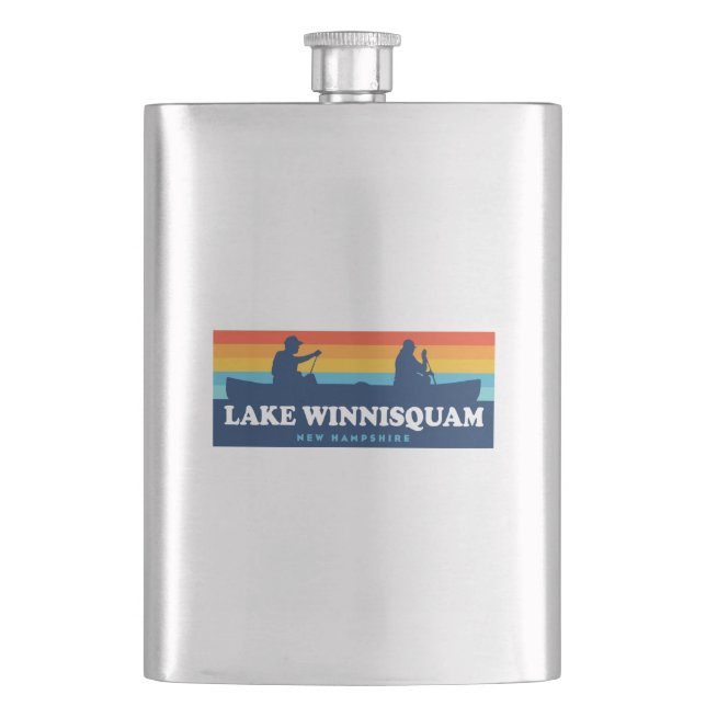 Lake Winnisquam New Hampshire Canoe Hip Flask (Front)