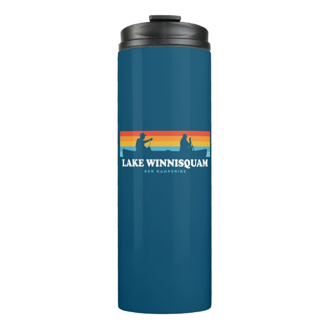 Lake Winnisquam New Hampshire Canoe Thermal Tumbler (Front)