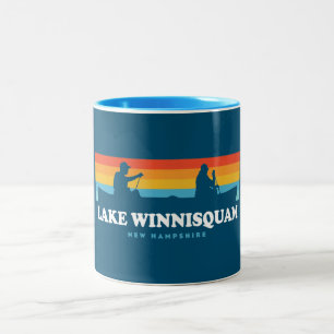 Lake Winnisquam New Hampshire Canoe Two-Tone Coffee Mug