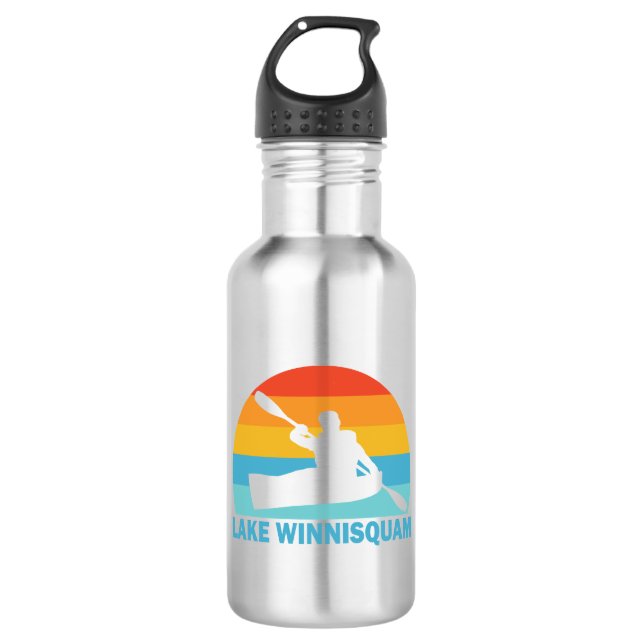 Lake Winnisquam New Hampshire Kayak 532 Ml Water Bottle (Front)