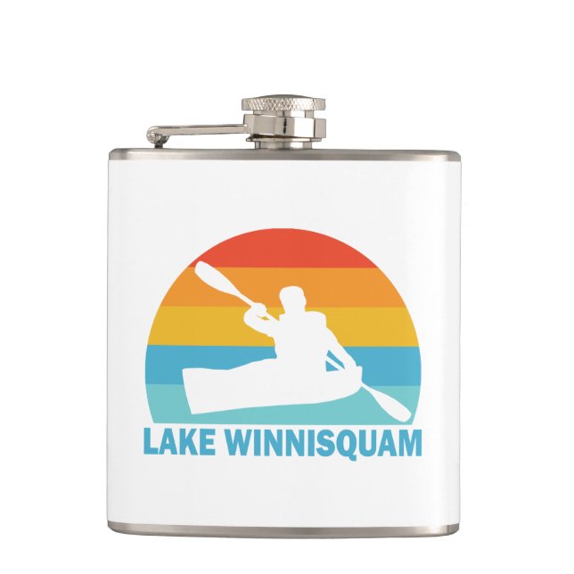 Lake Winnisquam New Hampshire Kayak Hip Flask (Front)