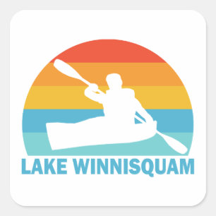 Lake Winnisquam New Hampshire Kayak Square Sticker