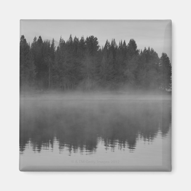 Lake with fog, Oregon Magnet (Front)