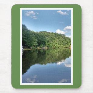 Lake with Sky & Trees Reflected in Water Photo 2 Mouse Mat