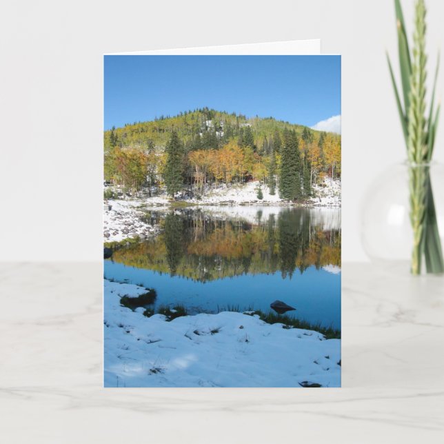 Lake with Snow Blank Photo Greeting Card (Front)