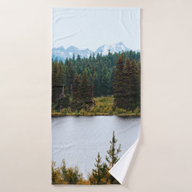 LAKE WITH TREES ON SIDES BATH TOWEL (Bath Towel)