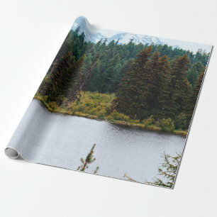 LAKE WITH TREES ON SIDES WRAPPING PAPER
