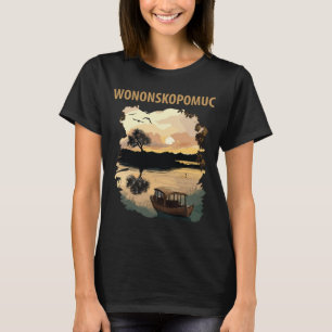 Lake Wononscopomuc CT Retro Travel T-Shirt