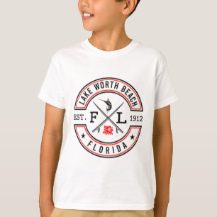 Lake Worth Beach Florida Fl Retro Surfer Beach Fro T-Shirt