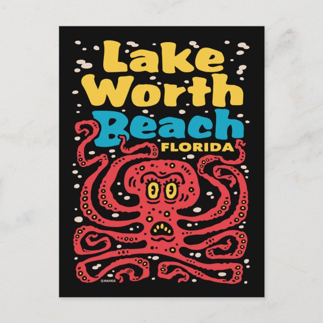 Lake Worth Beach Florida Octopus Postcard (Front)