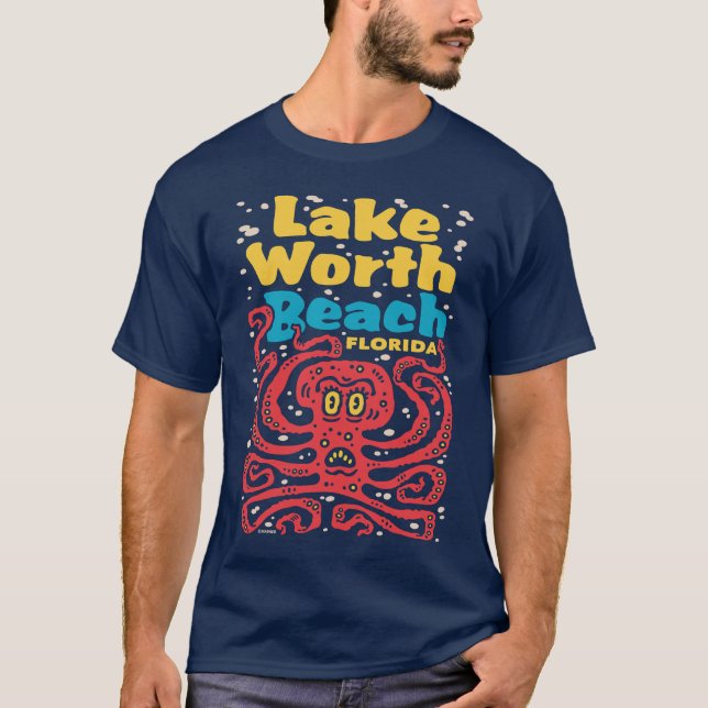 Lake Worth Beach Florida Octopus T-Shirt (Front)