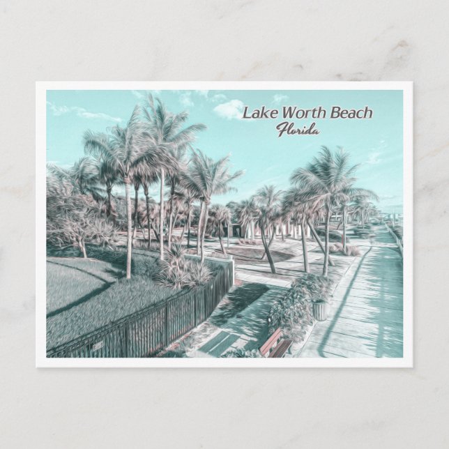 LAKE WORTH BEACH - PALM BEACH FLORIDA POSTCARD (Front)