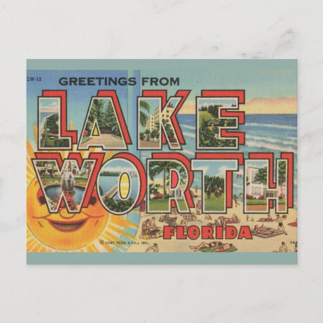 Lake Worth Florida Greetings Postcard (Front)