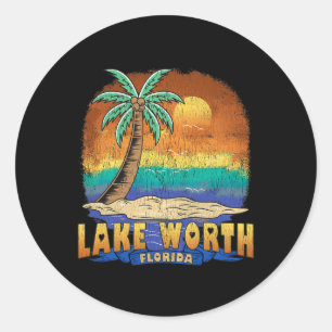 Lake Worth Florida Vintage Distressed Souvenir Classic Round Sticker
