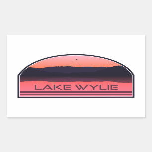 Lake Wylie North Carolina Red Sunrise Rectangular Sticker
