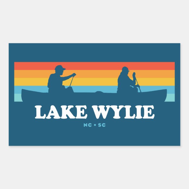 Lake Wylie North Carolina South Carolina Canoe Rectangular Sticker (Front)