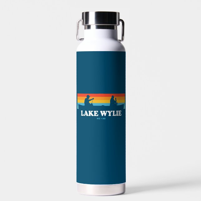 Lake Wylie North Carolina South Carolina Canoe Water Bottle (Front)