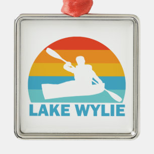 Lake Wylie North Carolina South Carolina Kayak Metal Tree Decoration