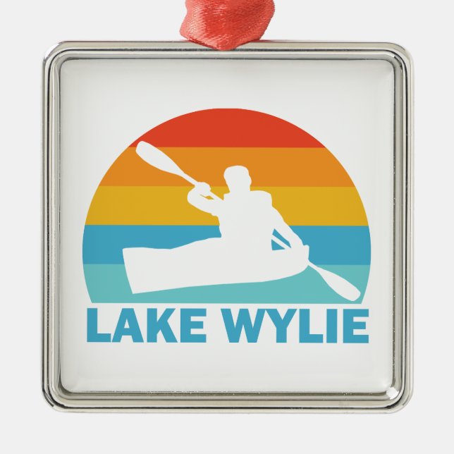 Lake Wylie North Carolina South Carolina Kayak Metal Tree Decoration (Front)