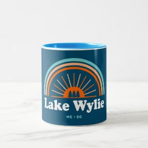 Lake Wylie North Carolina South Carolina Rainbow Two-Tone Coffee Mug