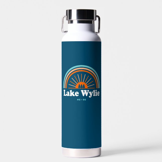 Lake Wylie North Carolina South Carolina Rainbow Water Bottle (Front)