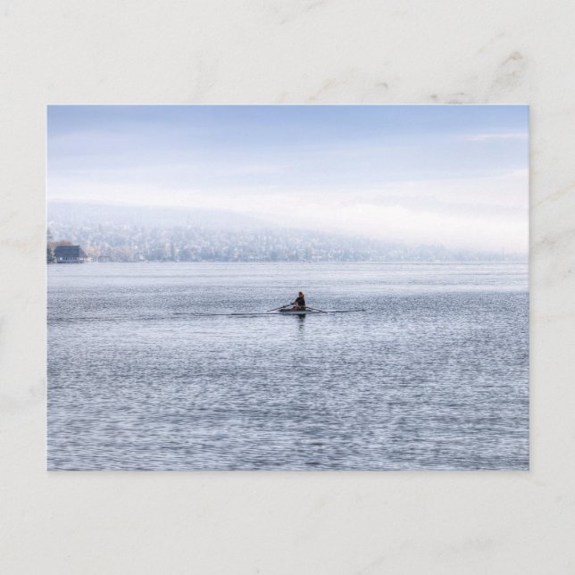 Lake Zurich Single Scull Postcard (Front)