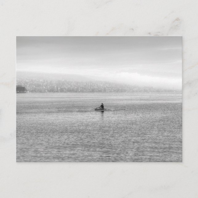 Lake Zurich Single Sculler Holiday Postcard (Front)