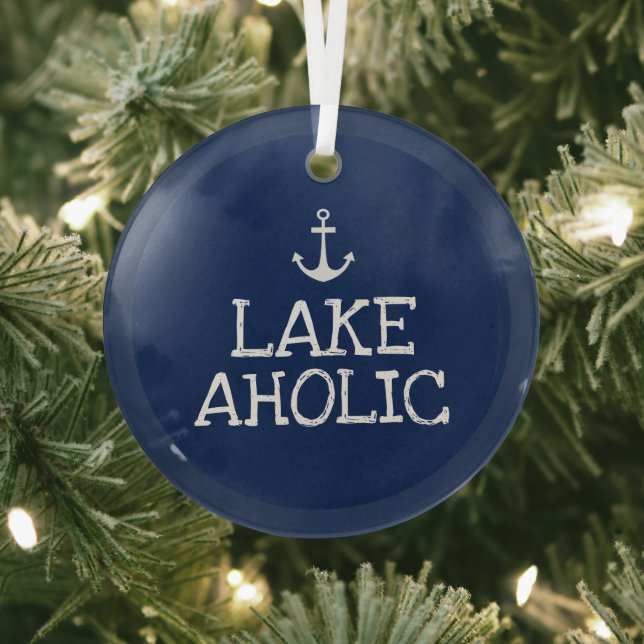 Lakeaholic Funny Lake House Ornament (Insitu)