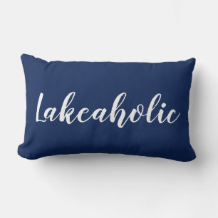 Lakeaholic Pillow   Navy
