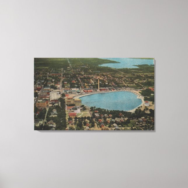 Lakeland, Florida - Aerial City View Showing Canvas Print (Front)