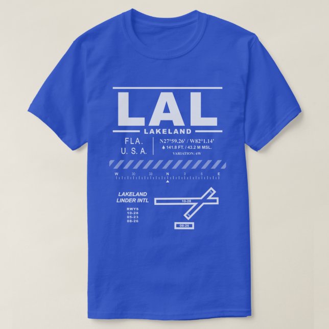 Lakeland Linder International Airport LAL T-Shirt (Design Front)