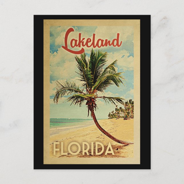 Lakeland Palm Tree Vintage Travel Postcard (Front)