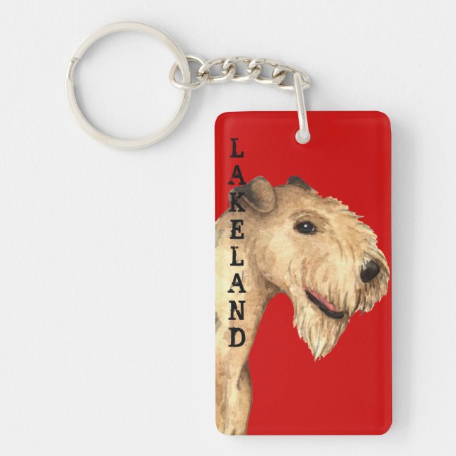 Lakeland Terrier Colour Block Key Ring (Front)