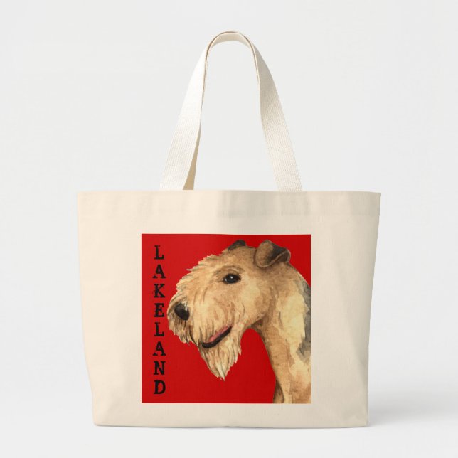 Lakeland Terrier Colour Block Large Tote Bag (Front)